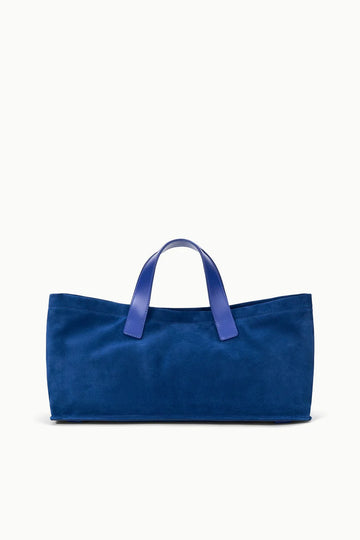 Cobalt Blue Full Cow Suede Large Capacity Handheld Tote Bag