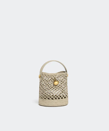 Hollow Handwoven Mini Multiway Bucket Bag