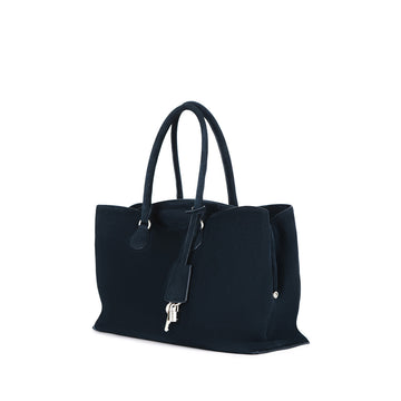 Large Suede Leather Top Handle Tote Bag
